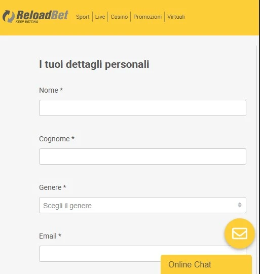 reloadbet casino registrati